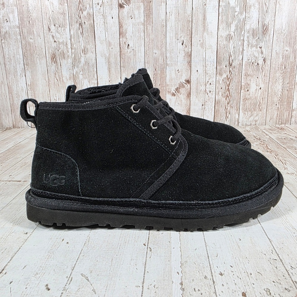 UGG Neumel Black Suede Lace Up Ankle Boots 1094269 Womens 10